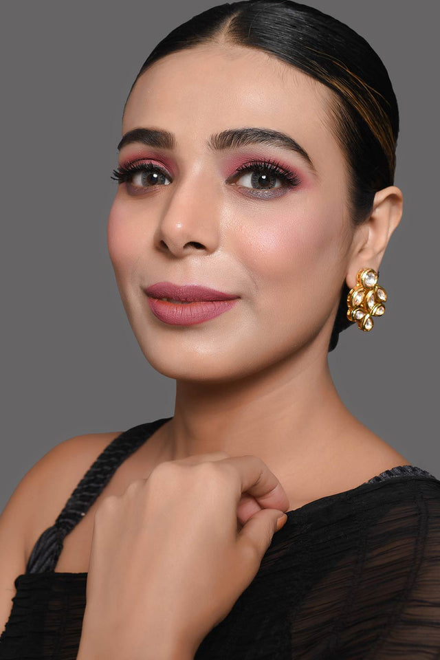Gold Tone Handcrafted Kundan Earrings (FEMDW025)