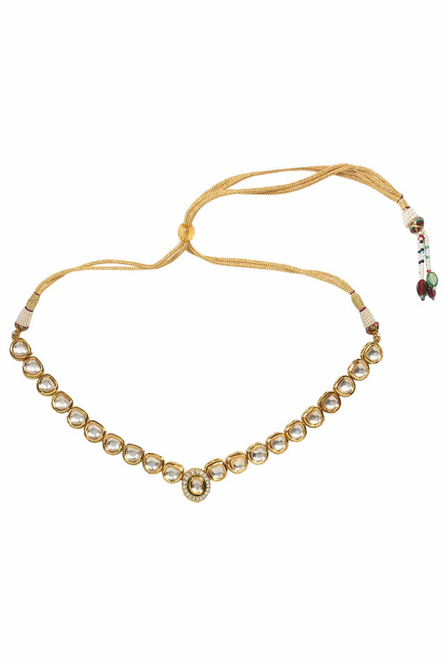 Handcrafted Kundan Studded Necklace With Earring (FEMDW032)