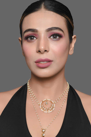 Moon Shaped Pearl Beaded Necklace