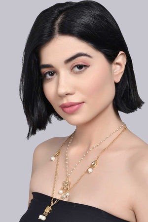 Multilayered Kundan Embellished Necklace (FEMDW039)