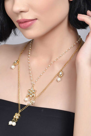 Multilayered Kundan Embellished Necklace (FEMDW039)
