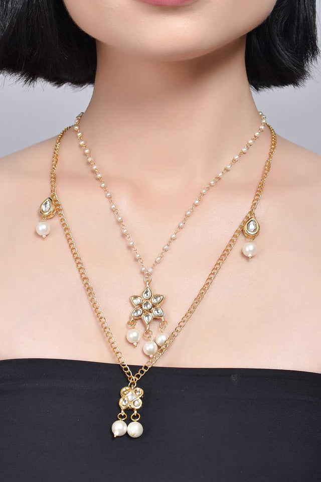 Multilayered Kundan Embellished Necklace (FEMDW039)