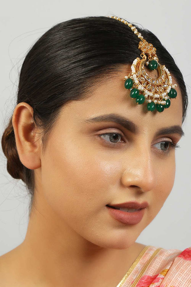 Gold Tone Kundan Maang Tikka (FEMKD010)
