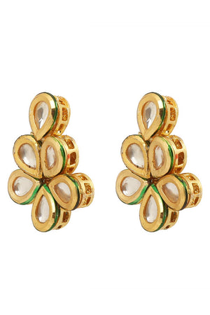 Gold Toned Kundan Drop Earrings