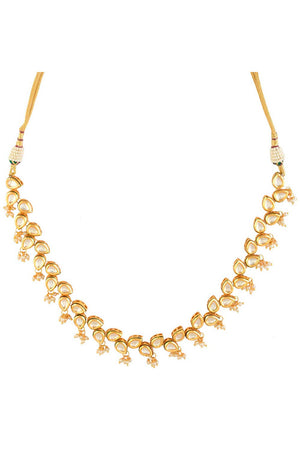 Elegant Tear Drop Shaped Necklace With Earrings (FEMNLC006)