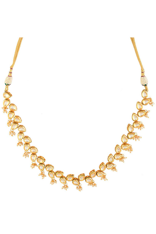 Elegant Tear Drop Shaped Necklace With Earrings (FEMNLC006)