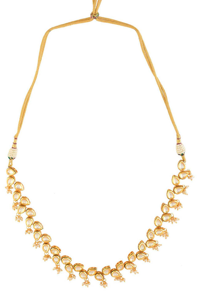 Elegant Tear Drop Shaped Necklace With Earrings (FEMNLC006)