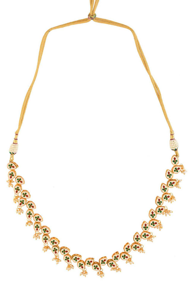 Elegant Tear Drop Shaped Necklace With Earrings (FEMNLC006)
