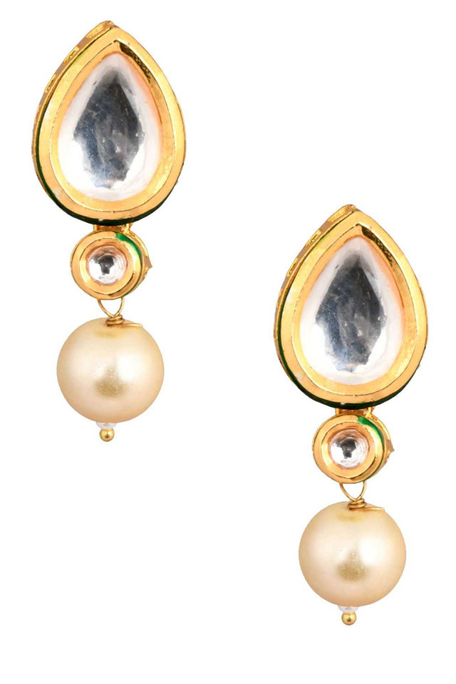 Pearl Beaded Handcrafted Kundan Studs (FEMNW002)