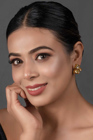 Gold Tone Kundan Inspired Earrings (FEMNW003)