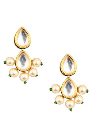 Pearl Beaded Handcrafted Kundan Earrings (FEMNW005)