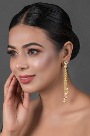 Kundan Chain Tassel Earrings (FEMNW009)