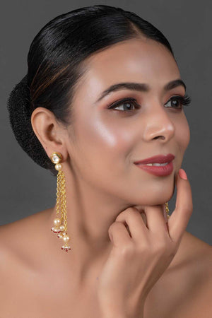 Kundan Chain Tassel Earrings (FEMNW009)