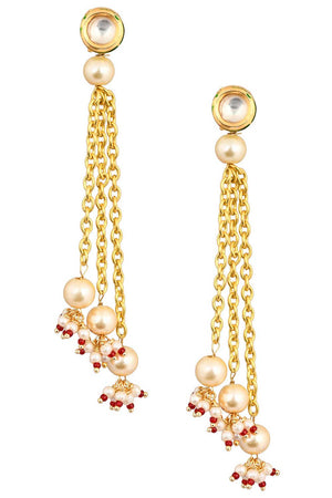 Kundan Chain Tassel Earrings (FEMNW009)