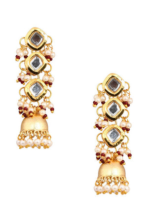 Gold Tone Kundan Inspired Jhumki (FEMNW010)