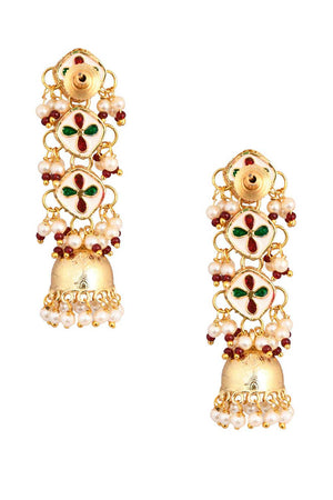 Gold Tone Kundan Inspired Jhumki (FEMNW010)