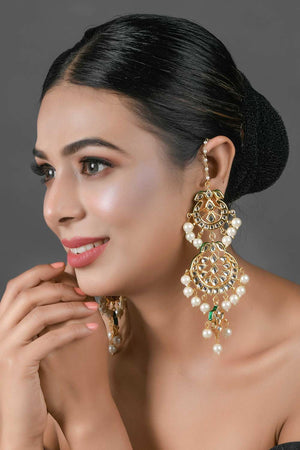 Pearl Beaded Handcrafted Kundan Earrings (FEMNW025)