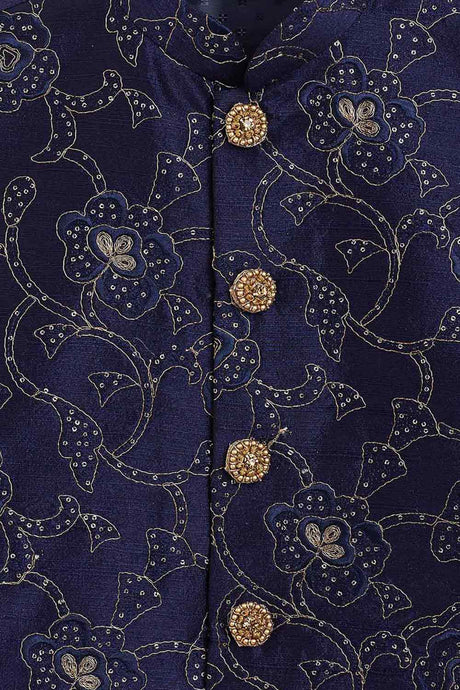 Buy Kids Nehru Jacket in Navy Blue