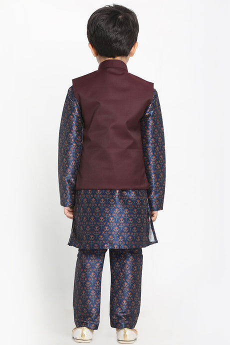 Shop Boys Kurta Set in Navy Blue