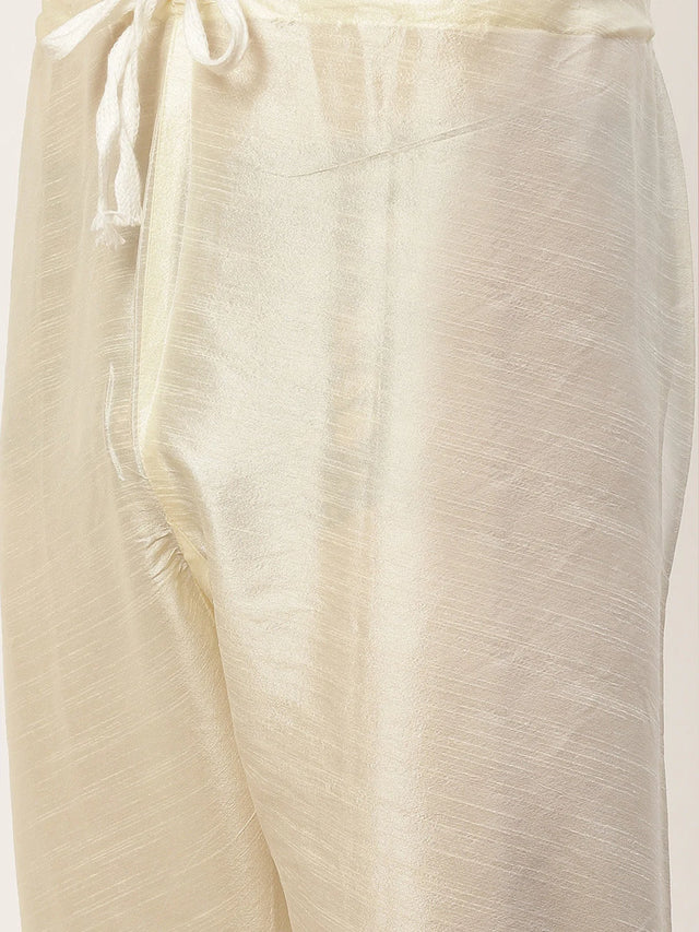 Men's Peach Jacquard Silk Woven Design Kurta Set With Jacket (JOKPWC_G-D_4032Peach)