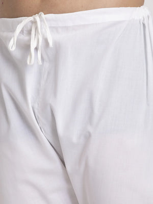 Men's Mustard Cotton Embroidered Kurta Set