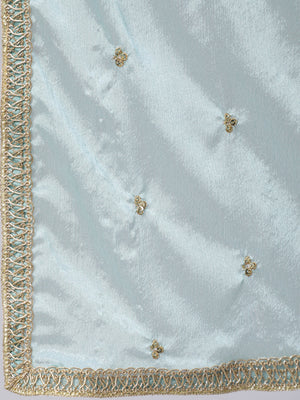 Blue  Pure Cotton Embroidered Kurti Pant Sets