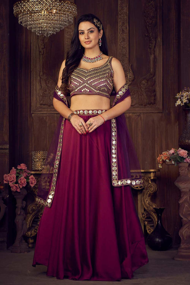 Purple Rangoli Silk Embroidered Work Lehenga Choli