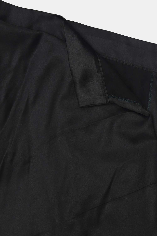 Black Banglory Silk Plain Lehenga Choli