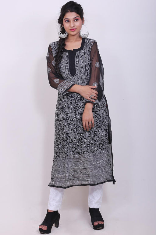 Buy Exquisite Chikankari Kurtis: White, Black, Short & Lucknowi Styles