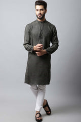 Men's Dark Brown Solid Full Sleeve Kurta Top
