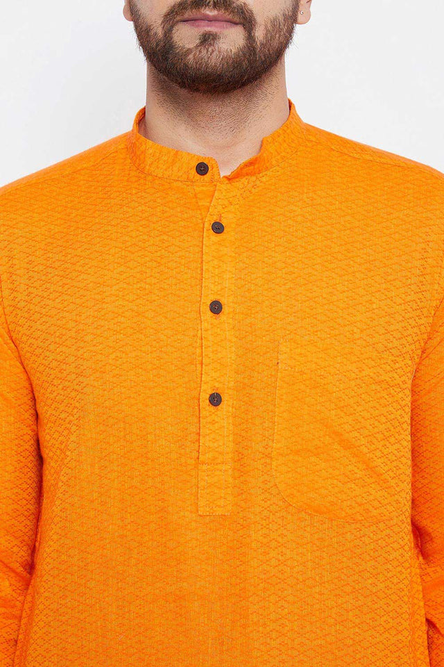Shop Men's Blended Cotton Solid Kurta Online