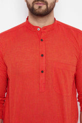 Shop Men's Blended Cotton Stripes Kurta Online