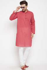 Buy Men's Pure Cotton Stripes Kurta in Brown