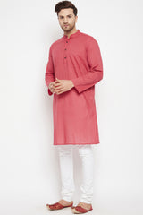 Buy Men's Pure Cotton Stripes Kurta in Brown