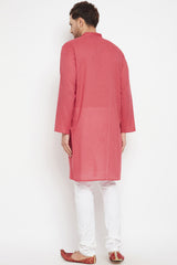 Buy Men's Pure Cotton Stripes Kurta in Brown