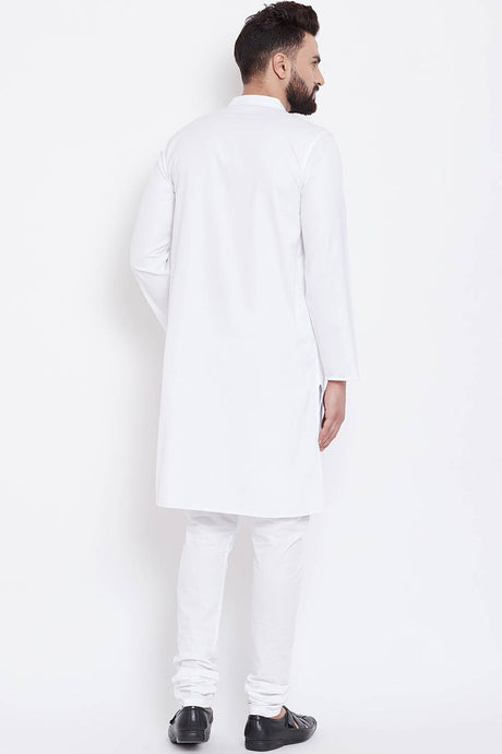 Buy Men's Cotton Solid Kurta in White