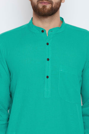 Shop Men's Blended Cotton Solid Kurta Online
