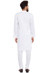 Buy Men's Cotton Solid Kurta in White