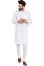 Buy Men's Cotton Solid Kurta in White