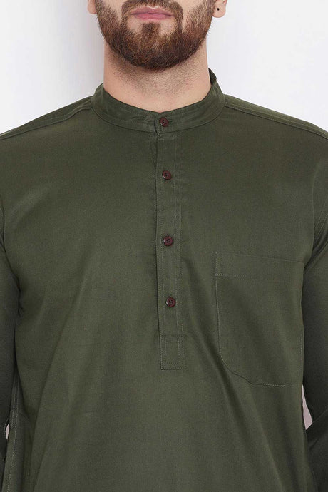 Shop Men's Blended Cotton Solid Kurta Online