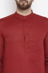 Shop Men's Blended Cotton Solid Kurta Online