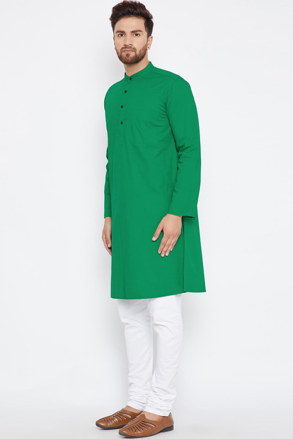 Shop Men's Solid Kurta in Green