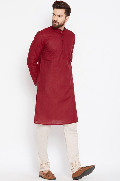Shop Men's Kurta in Maroon
