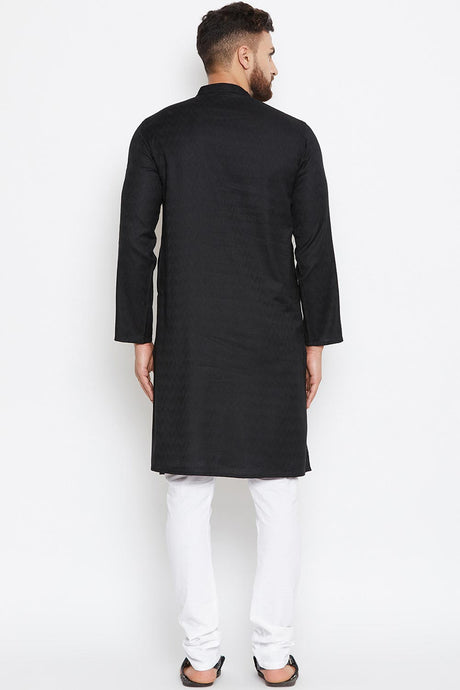 Buy Men's Cotton Woven Kurta in Black