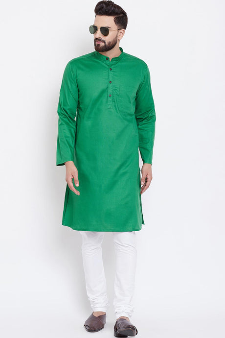 Shop Men's Solid Kurta in Green