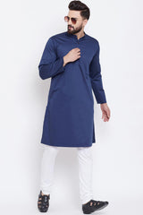Shop Men's Solid Kurta in Blue