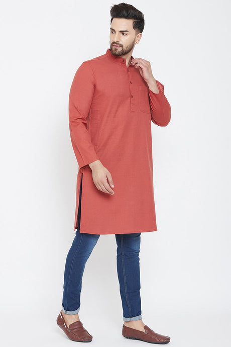 Shop Men's Kurta in Peach