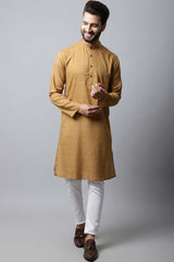 Men's Dark Brown Solid Full Sleeve Kurta Top (LK-SLD1177-BRC)