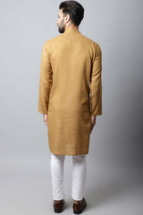 Men's Dark Brown Solid Full Sleeve Kurta Top (LK-SLD1177-BRC)