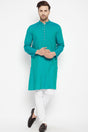 Buy Men's Viscose Solid Kurta in Green